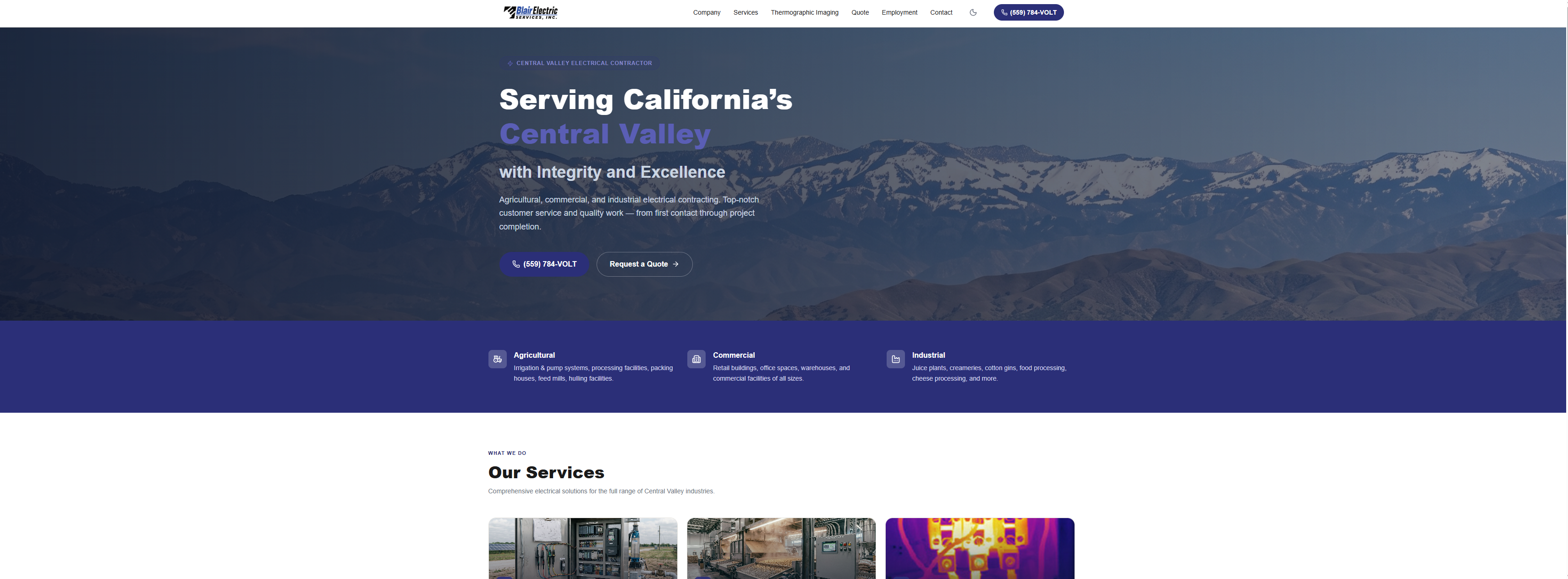 Blair Electric Services website screenshot